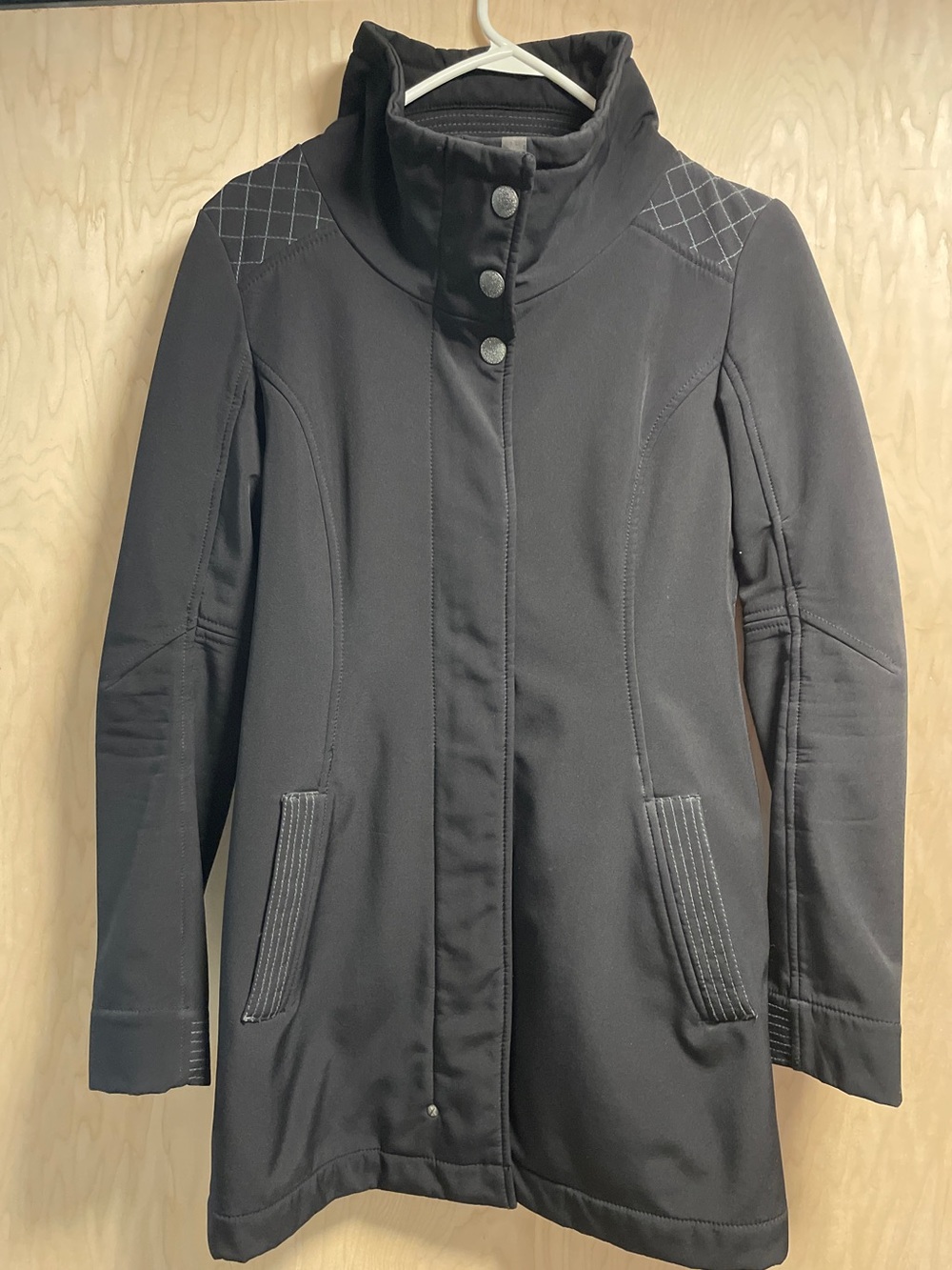 Title nine Black High-Neck Snap-Front Trench Coat